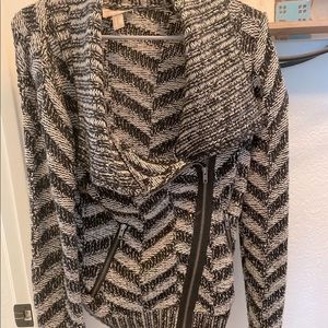 Herringbone forever 21 zip up sweater